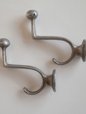 Aluminum hooks vintage used, set of 2 pieces