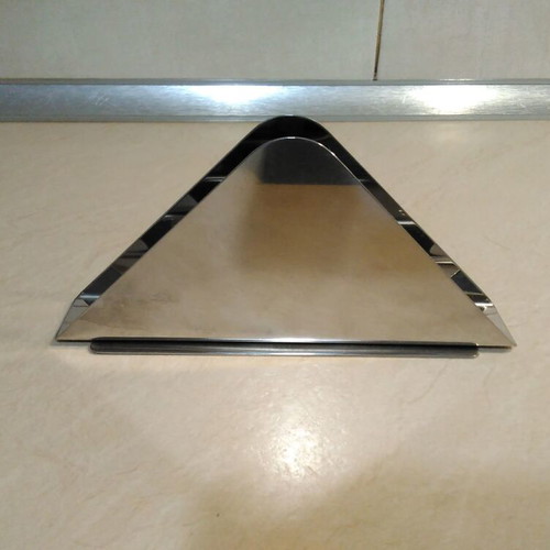 Napkin holder used, small inox for formal tables