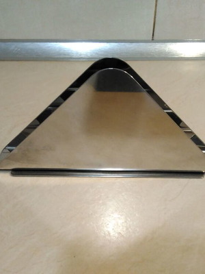 Napkin holder used, small inox for formal tables