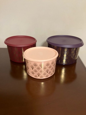Tupperware Optimum round box set 2.0L, 1.4L, 940ml new