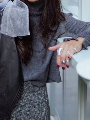 Δερμάτινο Nadia Rapti καινούργιο, μέγεθος S, μαύρο και γκρι