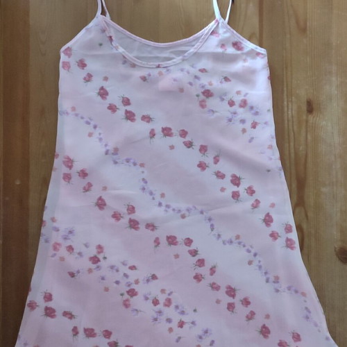 Chiffon nightdress negligee pink floral Relax brand like new