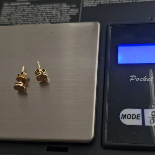 Anatol Diamond Covered Stud Earrings 18K Rose Gold like new