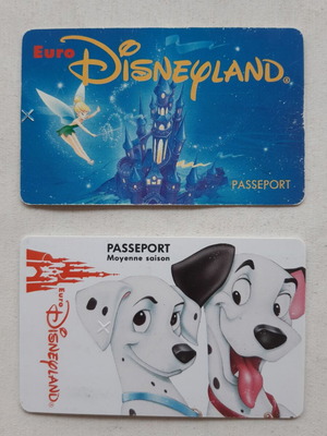 EuroDisneyLand Passeport used, set of 2