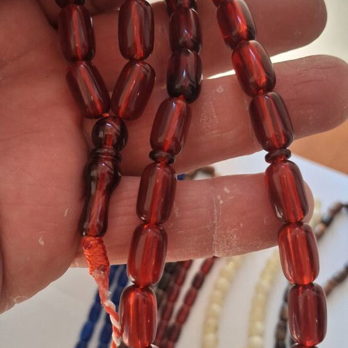 Set of 6 new plastic resin worry beads