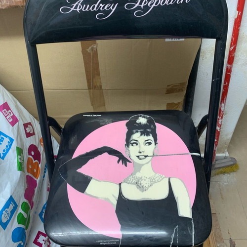 Chair with design used with minor wear