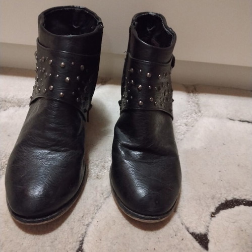 Rock-Chic Black Ankle Boots used with Studs Size 37