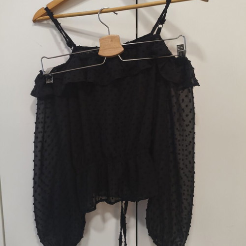 Off-the-Shoulder Black Blouse Tally Weijl Size S like new