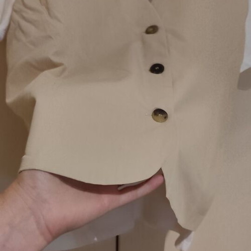 Zara T-shirt with sewn beige integrated vest medium new