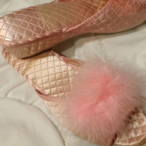 Vintage bridal slippers pink, like new, size 38-39