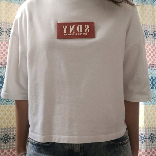 Supply & Demand sports shirt like new, cotton, white and pink