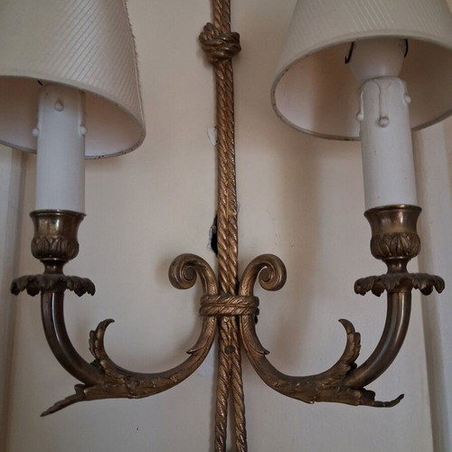 French wall lights like new, pack of 2, 1870