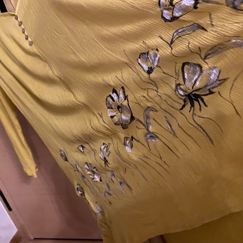 Painted dress yellow gold, new, size L