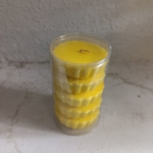 Yellow tealight candles new, pack of 5