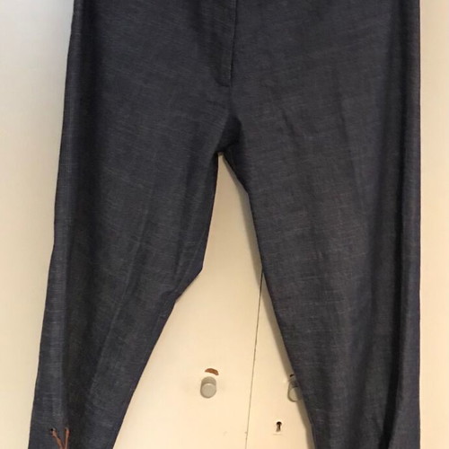 Summer jeans new with leather laces, size M/L, blue