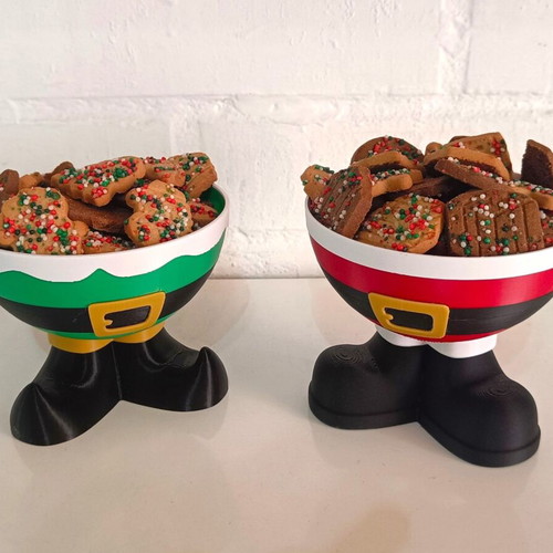 Christmas Feet Bowl new, with Santa and Elf 12cm diameter