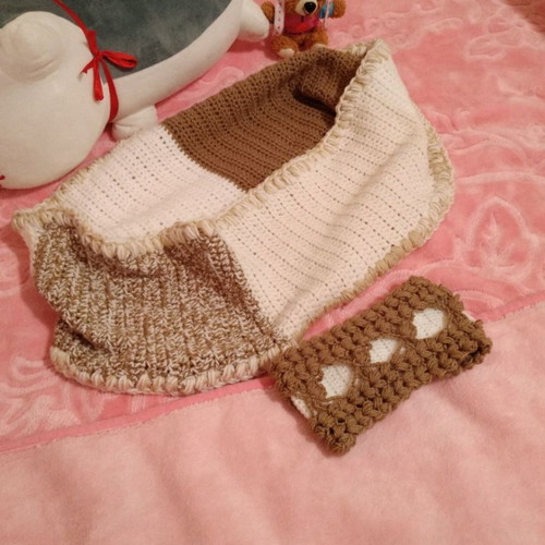 Handmade knitted women's scarf and headband set new