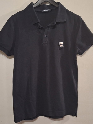 Karl Lagerfeld T Shirt Polo black like new with front and back logo