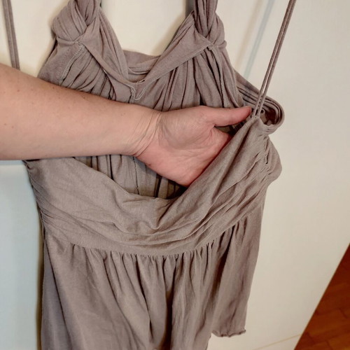 Boho Cotton Halter Top Charlie Joe new, gray beige, size M