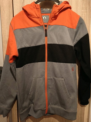 Volcom Kids Zip Up Hoodie Large, like new, black and grey