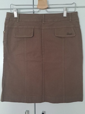 Lussile brown skirt size 48 like new with front zipper and pockets