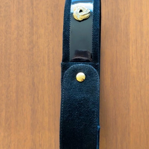 Vintage black suede leather belt 1980s like new, 95 cm