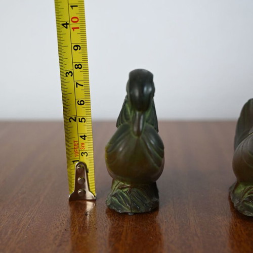 Mandarin duck decorative metal birds pair used