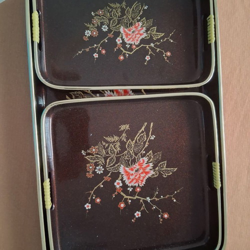 Vintage plastic tray set, made in Japan