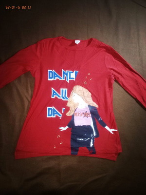 Μπλούζα Access κόκκινη μακρυμάνικη με στάμπα “Dance All Day” μεταχειρισμένη