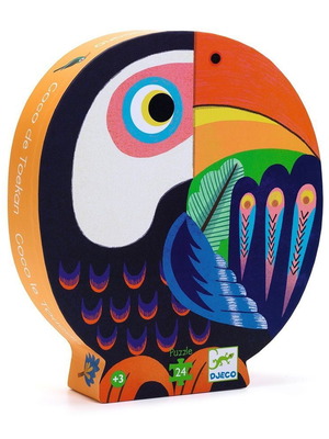 Djeco Παιδικό Παζλ Σχηματικό Κουτί Coco Toucan 24 Κομμάτια καινούργιο