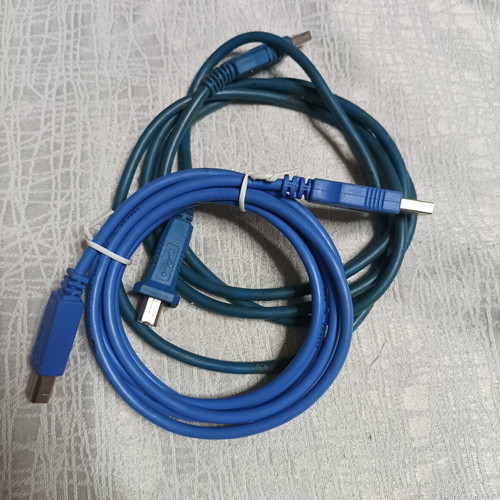 Καλώδιο εκτυπωτή USB 2.0 τύπου A σε B, μπλε, σετ 2 τεμαχίων
