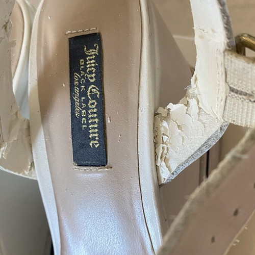 Juicy Couture white platform sandals with gold details size 40 used