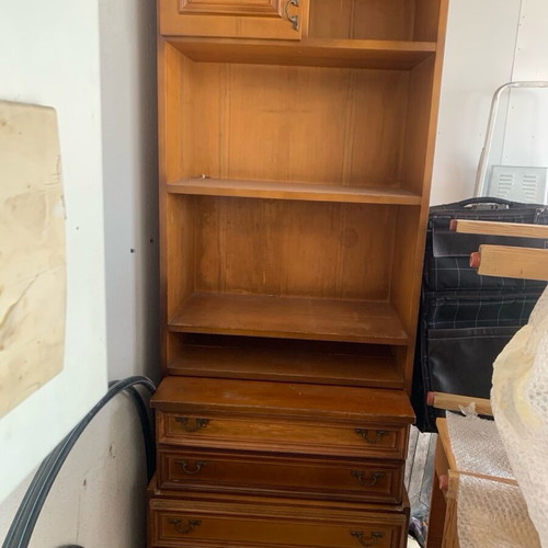 Bookshelf with desk, cabinet and four drawers