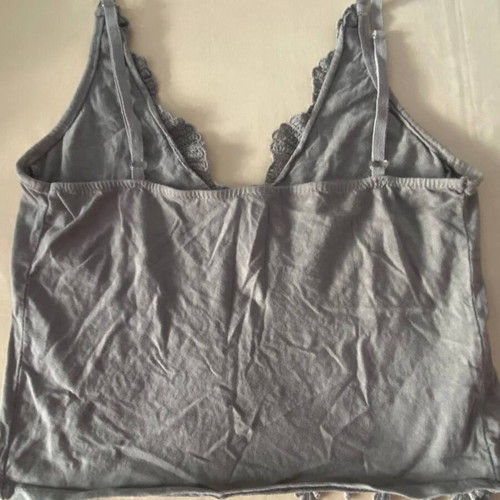 Crop top with lace like new, size XS/S, gray