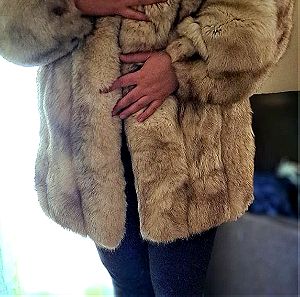 Φυσική γούνα παλτό από Καναδέζικη αλεπού γκρι renar