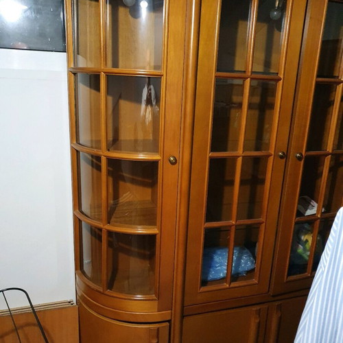 Used sideboard with lighting, 3 pieces, 2.00m height 1.60m width