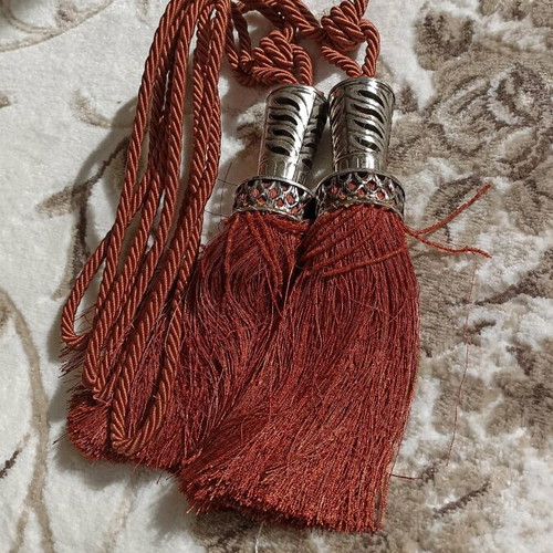 Curtain tiebacks new with metal inox detail set