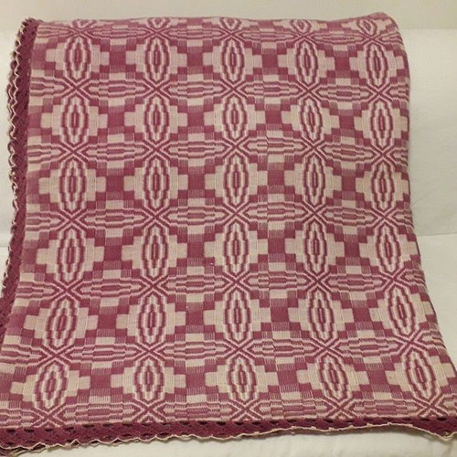 Woven loom blanket all-wool purple new