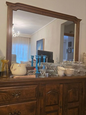 Wooden buffet with mirror vintage used