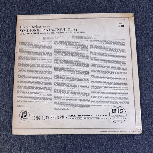 Otto Klemperer Philharmonia Orchestra vinyl record used, classical