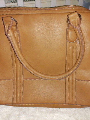 Office style handbag like new, large capacity, beige