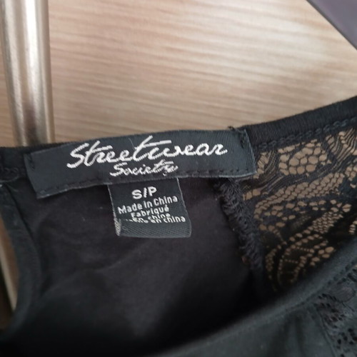 Black blouse with lace sleeves used, size S