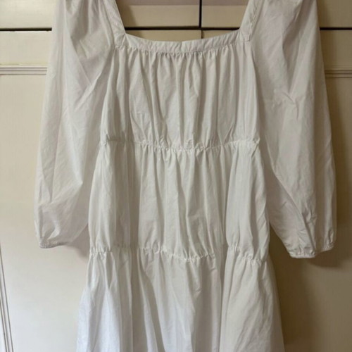 Zara white mini dress in poplin