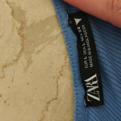 Zara blue crop top like new, size L