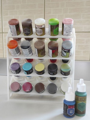 Βάση φιαλιδίων ζωγραφικής 20 θέσεων νέα, χειροποίητη από πλαστικό PLA