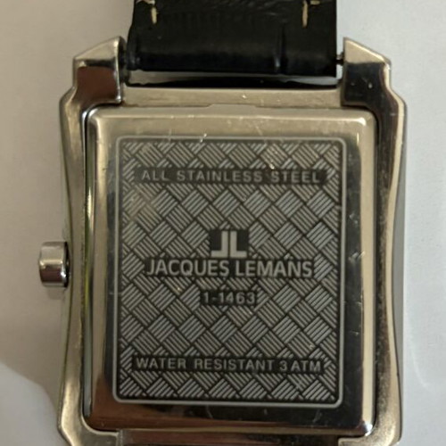 Jacques Lemans men's wristwatch with black leather strap