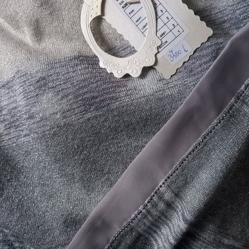 Women's blouse new gray with chiffon detail, size M