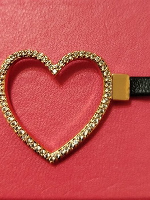 Heart bracelet like new, leather, 14 centimeters
