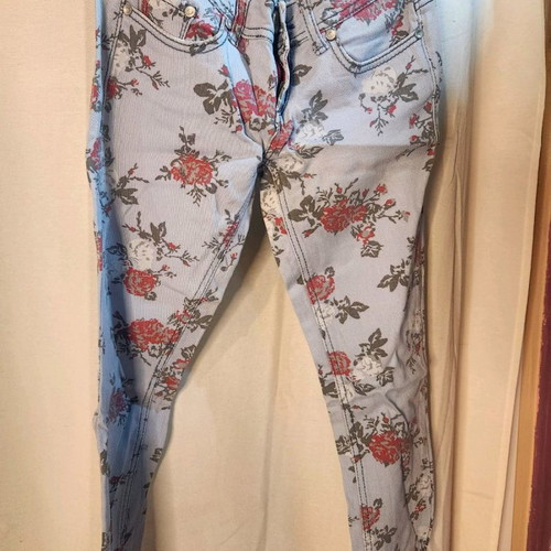 Floral skinny jeans like new, multicolor, size XS