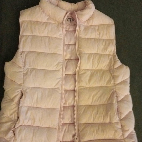 Zara autumn down sleeveless jacket used 6-7 years 122 cm pink